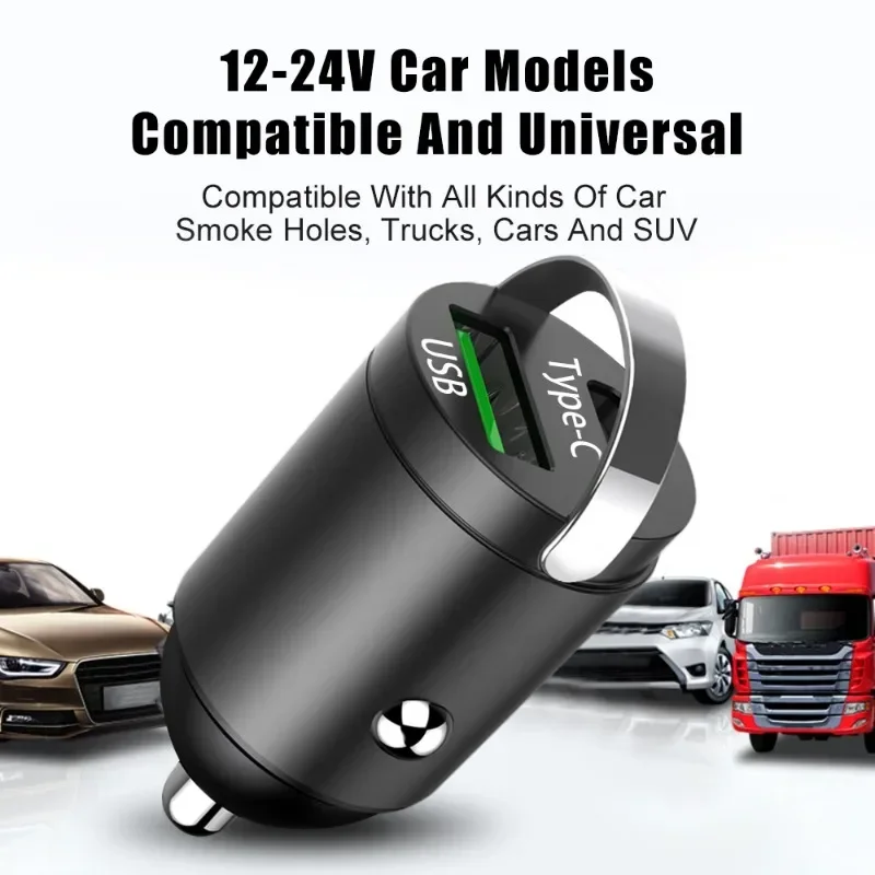 차량용 USB C 타입 고속 충전기 라이터, 아이폰 QC3.0 PD30W, 미 삼성 화웨이 전원 어댑터, 100W