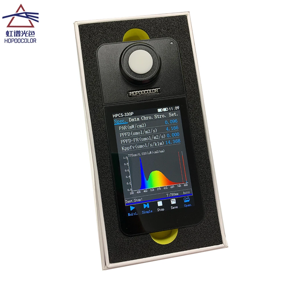 Hopoocolor HPCS310P HPCS-330P 350-800nm Light Spectrometer PPAR PPFD Light Spectrum Meter Wireless