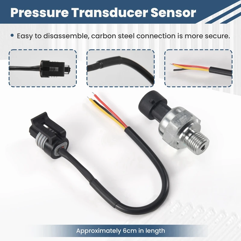 Pressure Transducer Sensor 5V 0-1.2Mpa Oil Fuel For Gas Water Air