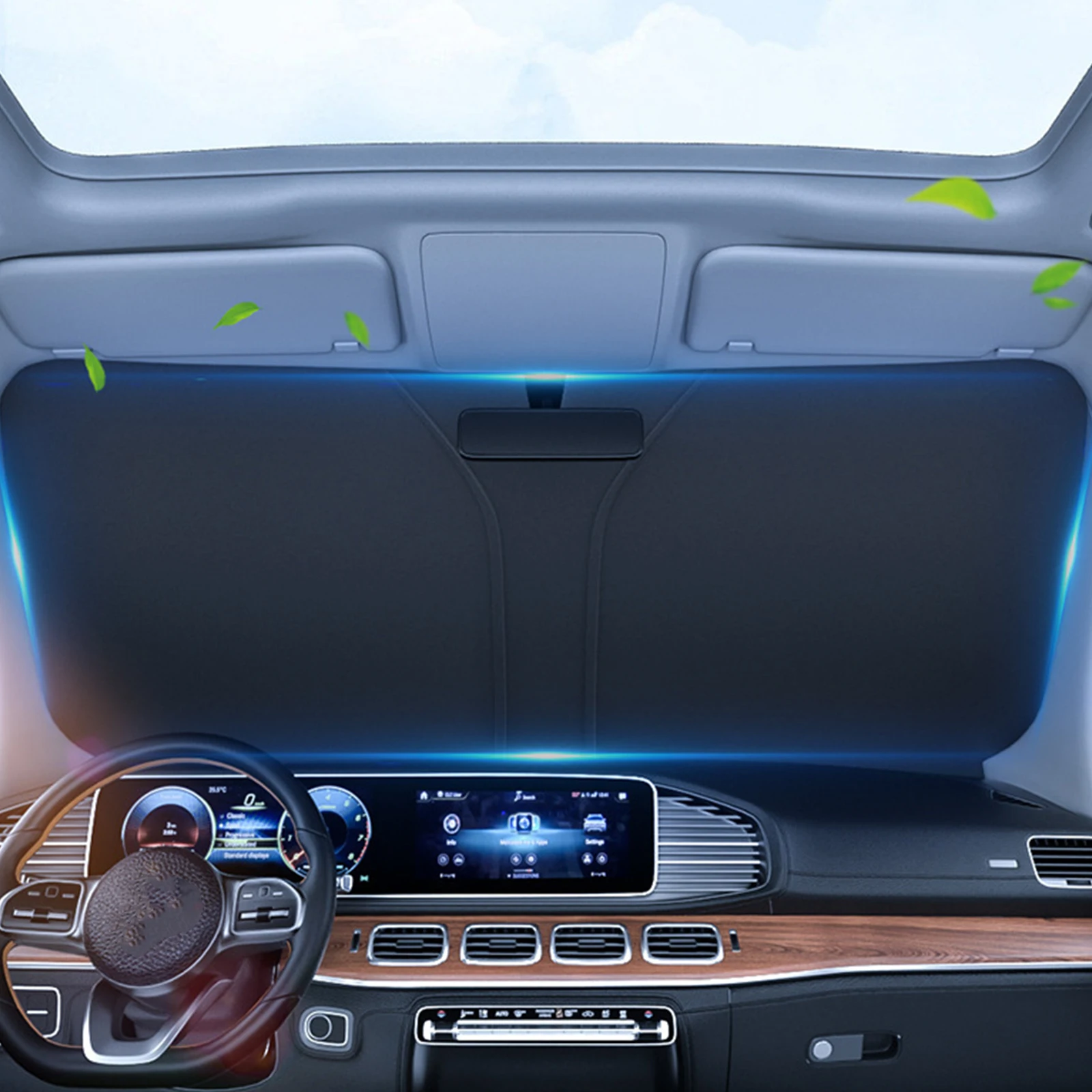 Foldable Sunshade Car Windshield Sun Visor UV Protection Auto Sun Block Front Window Shield with Storage Bag Summer Travel Gift