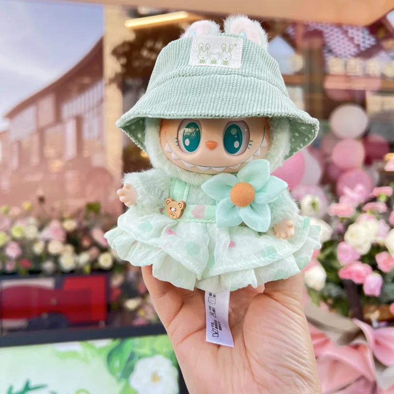 Cute Mini Plush Doll'S Clothes Outfit Accessories For Korea Kpop Exo Labubu II Idol Dolls Wrinkle dress Clothing 2