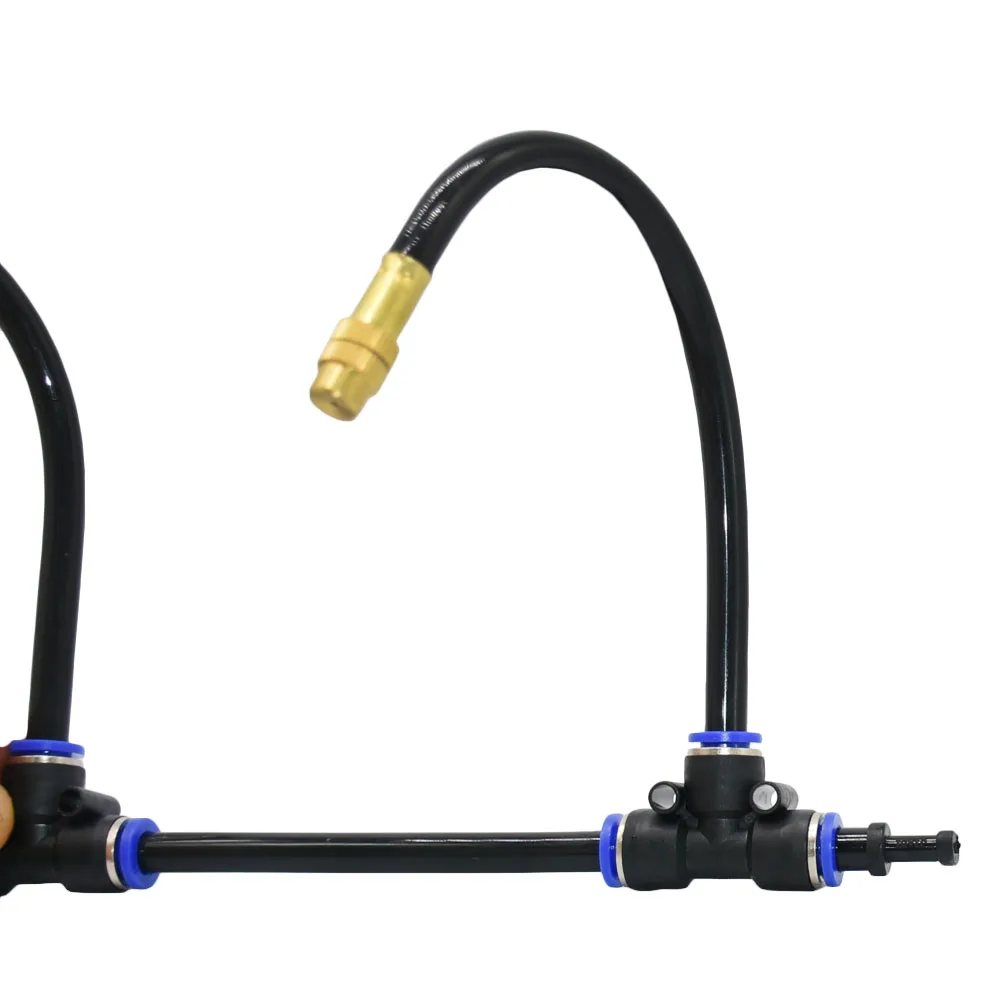 Outdoor Misting Cooling System Brass Mist Nozzle 8mm Hose Tee With Lock Nut Connector Garden Irrigation Adjustable Sprinkler 2