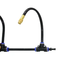 Outdoor Misting Cooling System Brass Mist Nozzle 8mm Hose Tee With Lock Nut Connector Garden Irrigation Adjustable Sprinkler 2