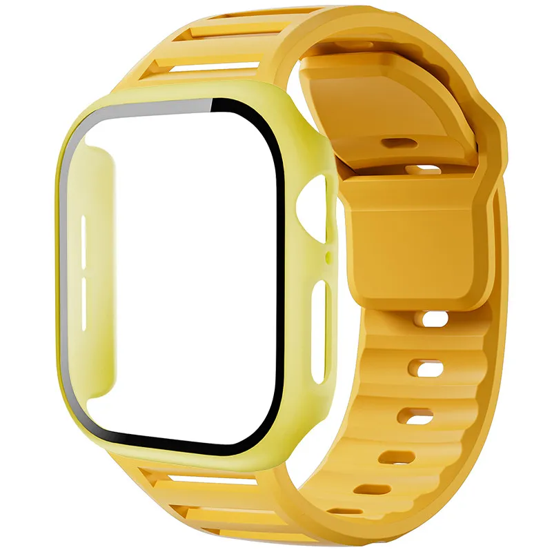Sport Silicone Strap with Glass and PC Case