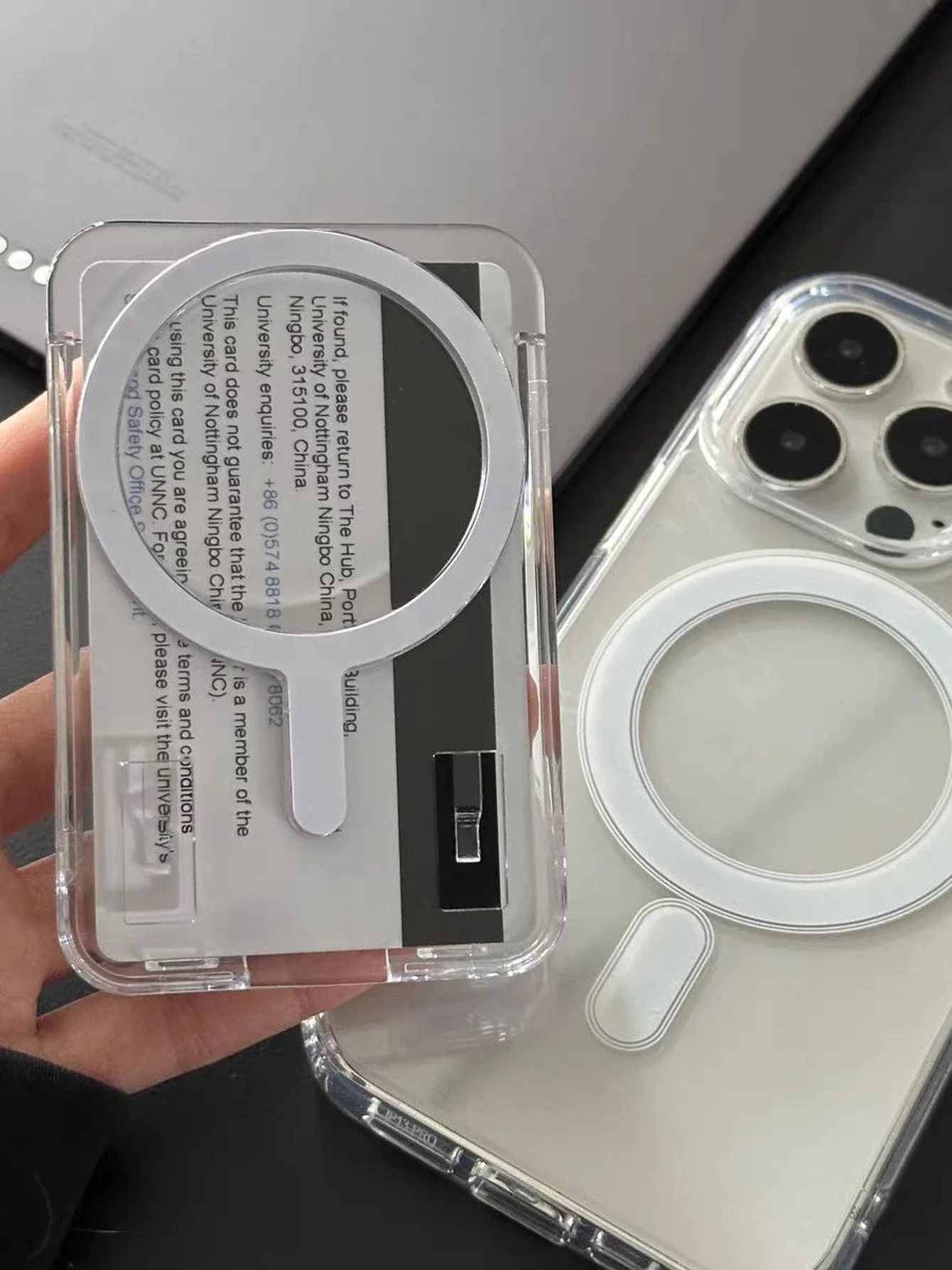 Magnetic Wallet Clear Acrylic Card Holder - Trendy Phone Accessory