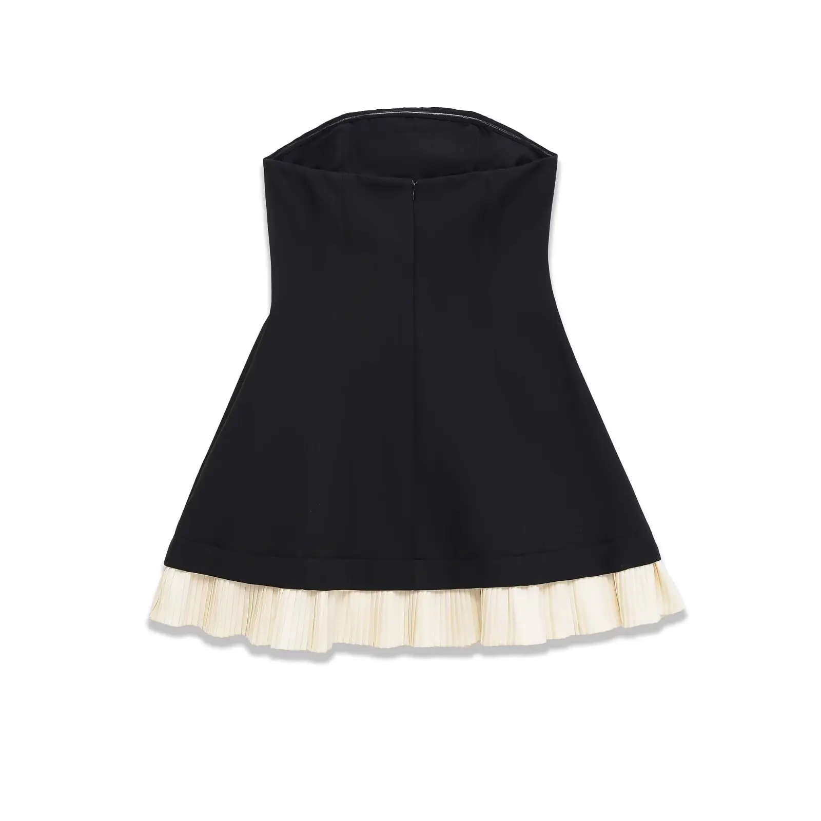 HH Damen Sommer Elegantes Mode-Trägerloses Schwarzes Schmales A-Linien-Kleid mit Reißverschluss, Sexy Rückenfreies Performance-Party-Minikleid – Detail 3