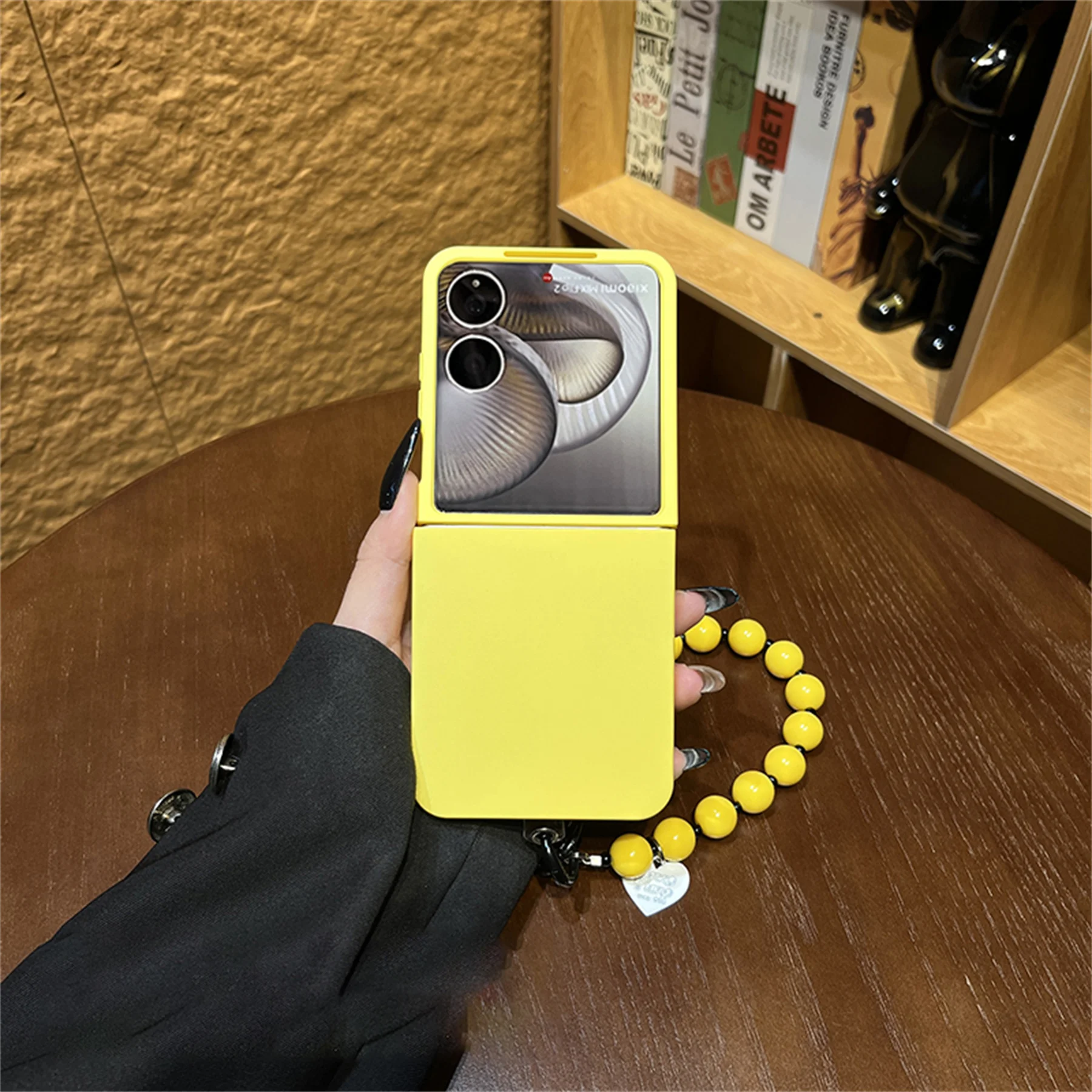 Candy Color Phone Case with Heart Bead Bracelet
