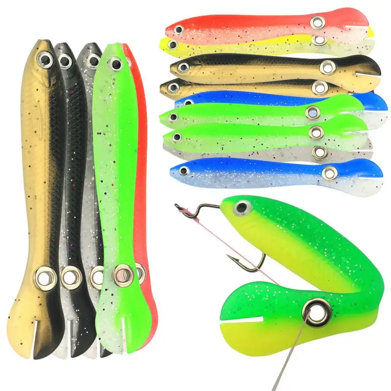 10Pcs Fishing Lures Fake Bait,Soft Bionic Fishing Lure Saltwater &  Freshwater AU