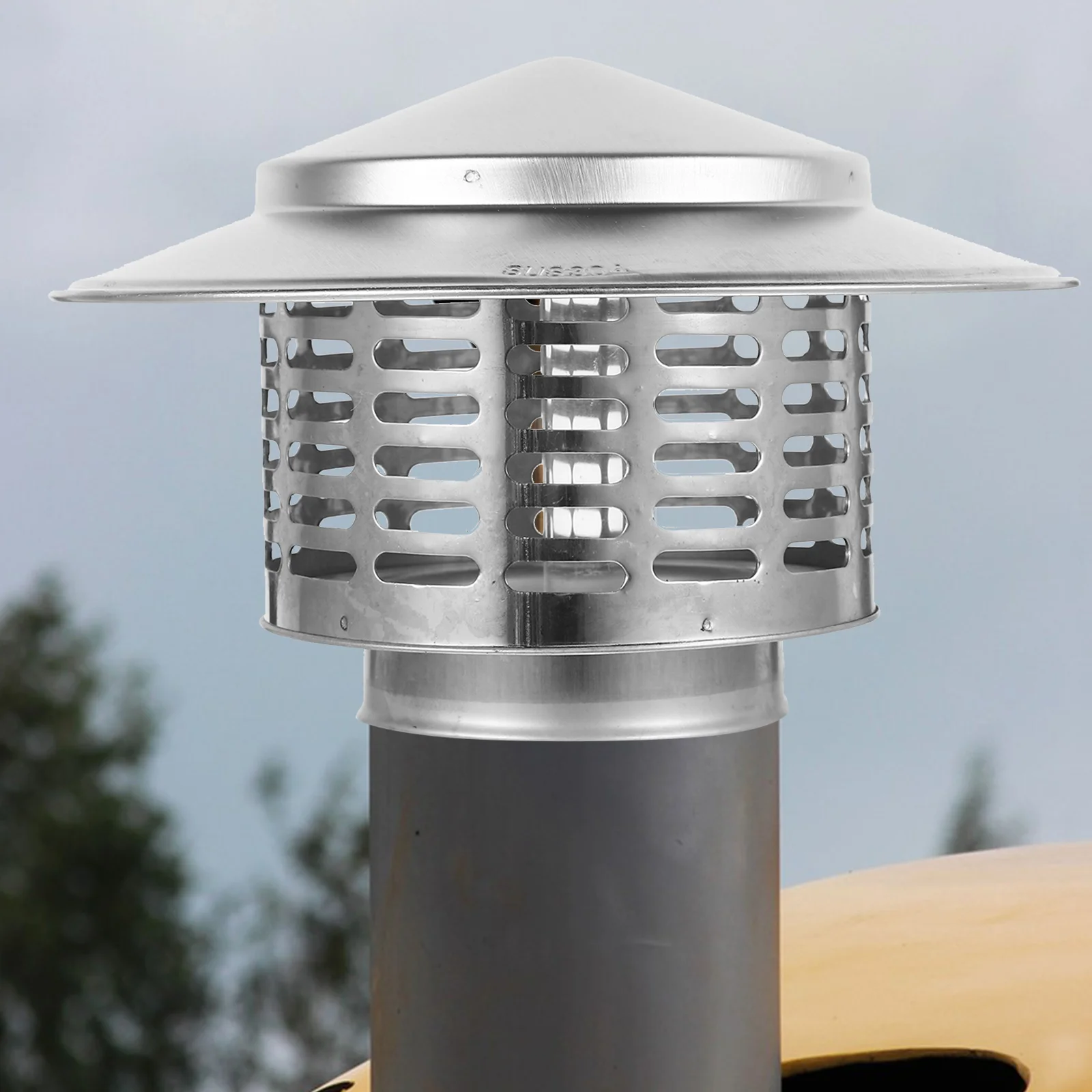 

Колпачок для дымохода, крышка для вентиляционного отверстия для крыши, дождевой зонт, воронка для дыма из нержавеющей стали 304