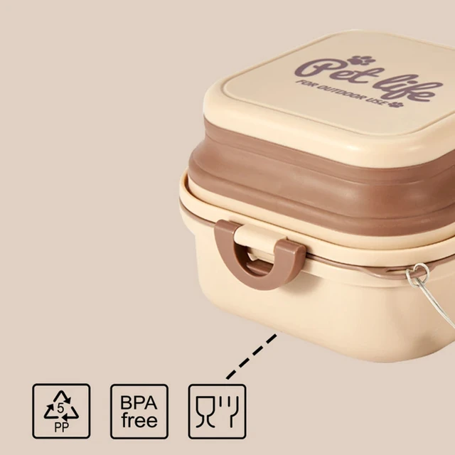 Thickened Folding Pet Bowls Outdoor Pet Double Bowls Tableware Travel Dog Feeder Bowls Pet Supplies Portable Dog Bowls 4