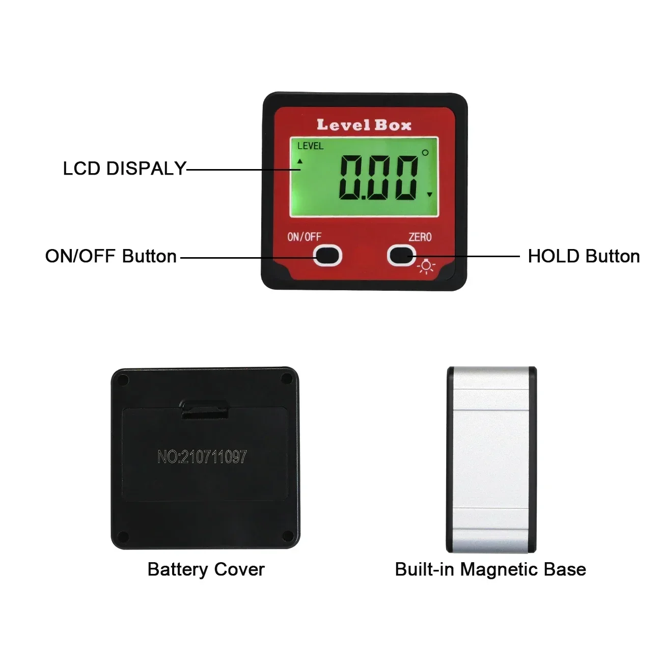 Digital Level Box With Aluminium Framework Protractor Angle Finder Bevel Inclinometer for Woodworking,Table Saw,Construction 2