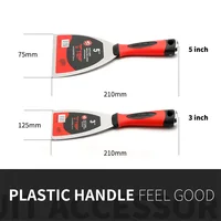 2Pcs Stainless Steel Putty Knife Wall Plastering Knife Hand Tool Plastic Handle Scraper Blade with Soft Grip 2