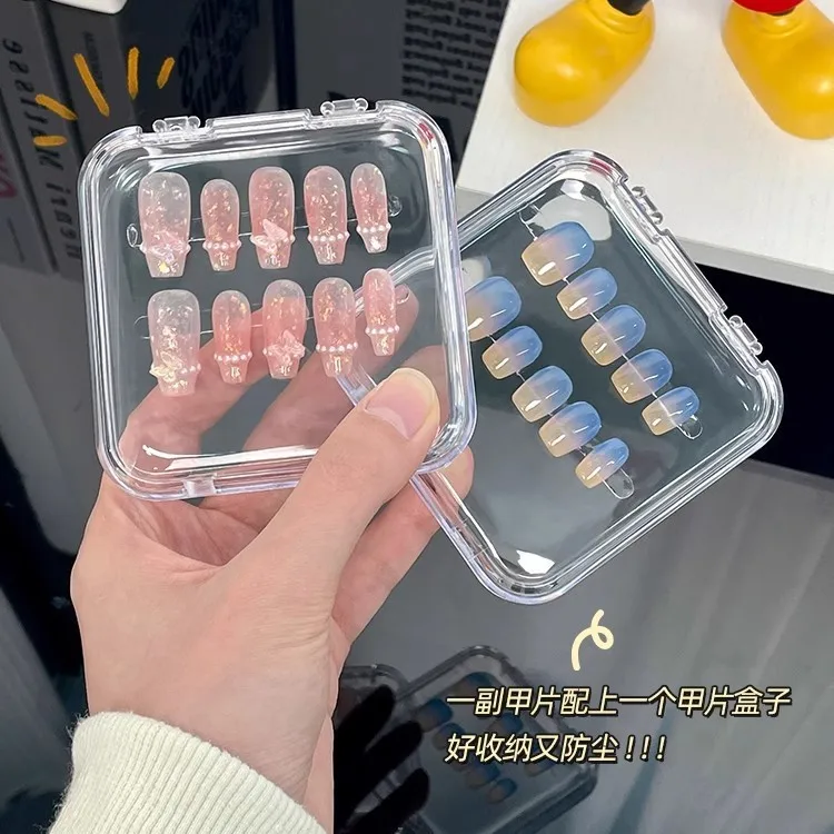 Transparent Handmade Nail Art Stickers Display Storage Box Jewelry Accessories Dustproof Storage Box