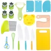 17pcs Montessori Kitchen Tools for Kids Cooking Set Real Cooking Plastic Toddler Safe Knives Crinkle Cutter Kids Cutting Board 1