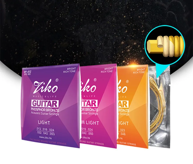 Description Picture 4 of itemZIKO DP012 - 053 Acoustic Guitar Strings Parts PHOSPHOR BRONZE Musical Instruments Accessories