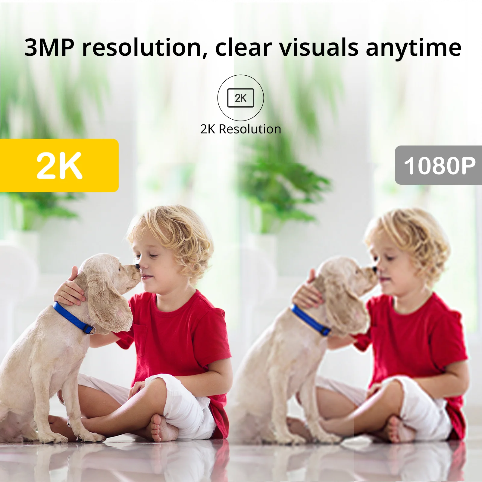 Boykeep 2K 5G/2.4GHz Wi-Fi Indoor Security Camera, Camera for Baby/Elder/Dog/Pet with Phone app, 2-Way Audio Baby Monitor Camera 3
