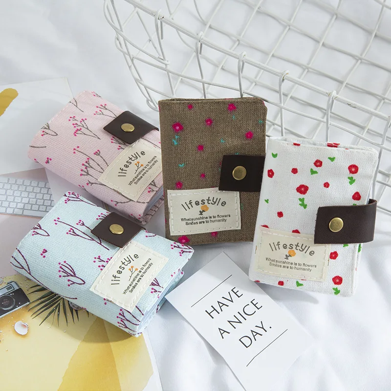 

Ins Fragmented Canvas Card Bag Women Floral Print Multi-card ID Holder Student Card Set Credit Card Bags for Girls Fashion