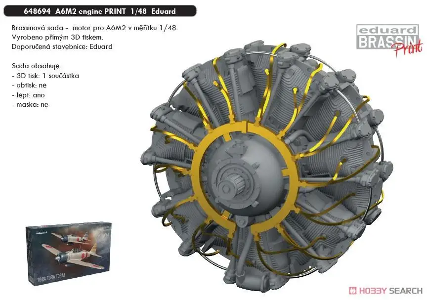 

Eduard EDU648694 1/48 A6M2 Engine Print for Eduard 11155/11158/82211/82212