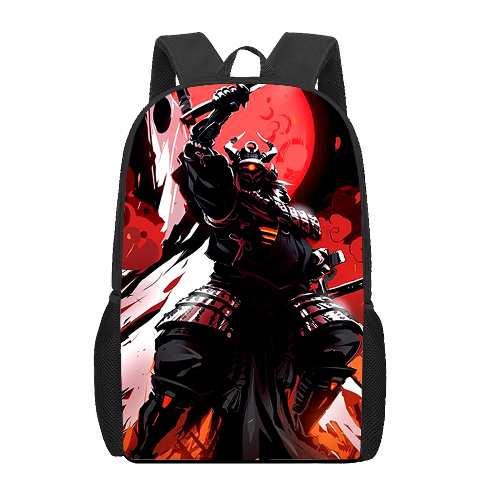 Japan Samurai Art 3D Print School Bag Set for Teenager Girls Primary Kids Backpack Book Bags Children Large Capacity Cackpack