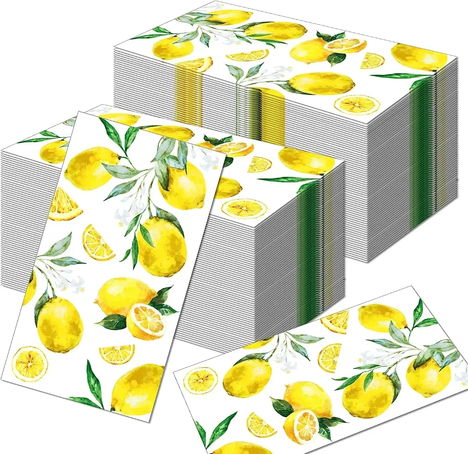 Paper Napkins 100PCS Lemon 2 Ply Disposable Guest Cocktail Towel For Kitchen Fruit Theme Party Xmas Wedding Dining Table Decor