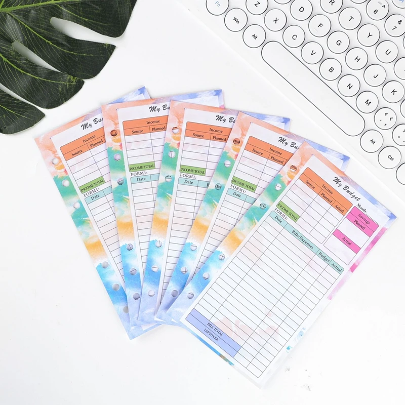 A6 Loose Leaf Notebook Refill Spiral Binder Inner Page Budget Page Weekly Monthly Inside Paper Stationery