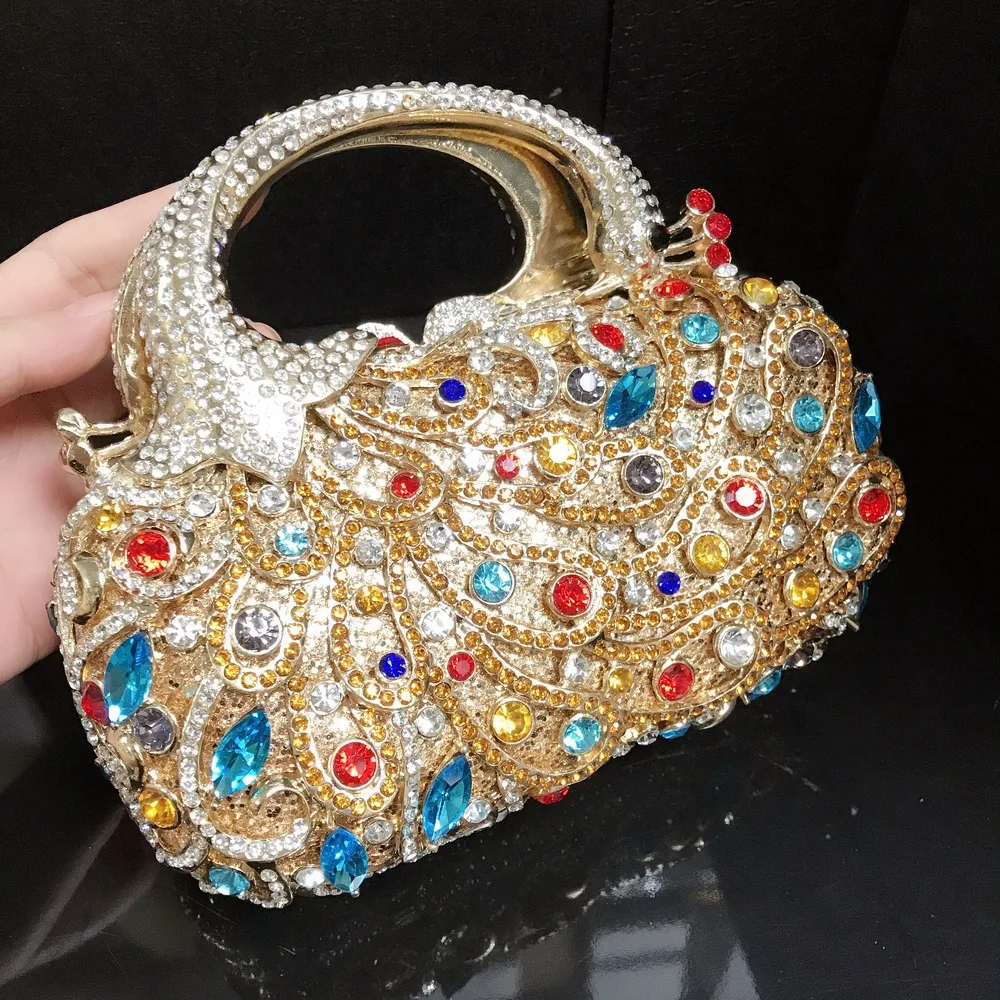 The Latest Phoenix Style Luxury Diamond Embedding Dinner Bag Wedding Party Diamond Bag Luxury Handbag Evening Diamond