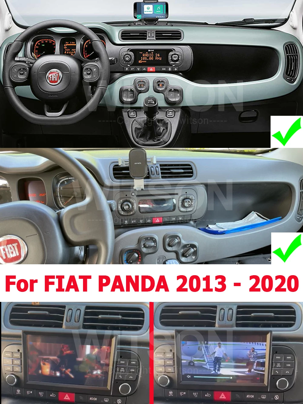 Podofo Autoradio für FIAT Panda 2013-2020 mit Wireless Apple CarPlay  Android Auto, 6,2 Zoll Bildschirm Android 11 Autoradio mit GPS Navi, HiFi,  WiFi