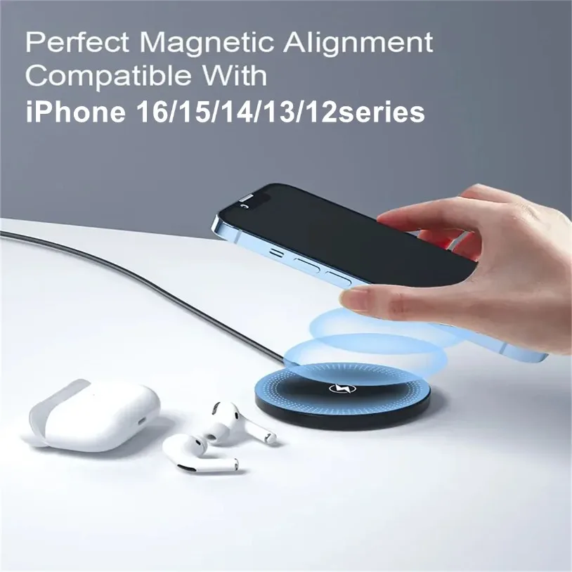 100W Magnetic Wireless Charger Dock for Magsafe iPhone 16-12 Samsung Xiaomi Mini USB A PD Fast Charging Pad Stand Mag Chargers