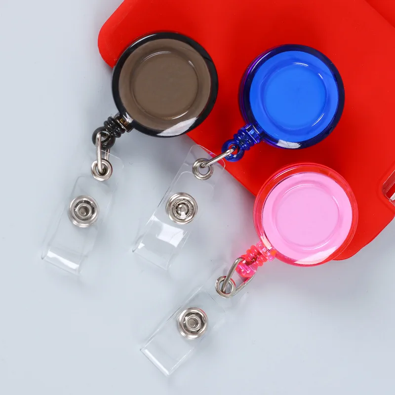 Retractable Badge Reel 5PC Color Pull Badge ID Lanyard Name Tag Card Holder Key Ring Anti-Lost Chain Clips School office Supply