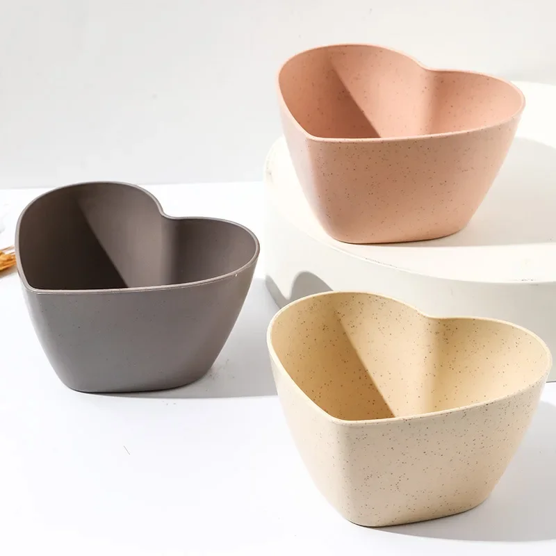 

Тарелка в форме сердца из пшеничной соломы, тарелка для салата, фруктов, овсянки, маленькая миска, детская миска, миска для окуня