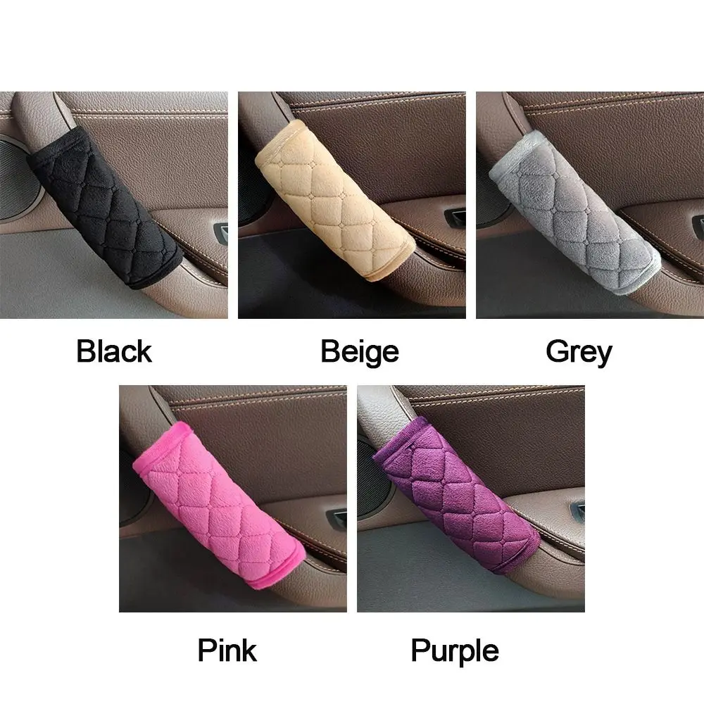 1Pair Car Door Inner Handle Protective Cover Soft Plush Armrest Handle Protector Internal Auto Door Handrail Covers