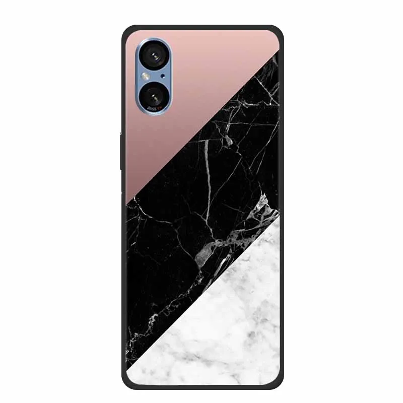 Elegant Marble Shockproof Soft Silicone TPU Back Cover for Sony Xperia 5V - Premium Phone Protection Case