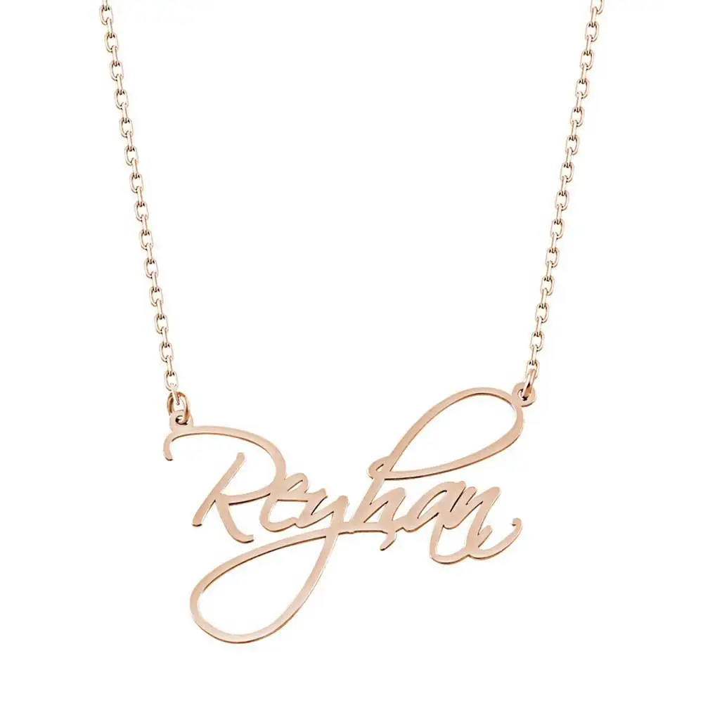 Custom Name Necklace for Women Personalized Cursive Letter Pendants Choker Gold Stainless Steel Jewelry Gift Collares Para Mujer