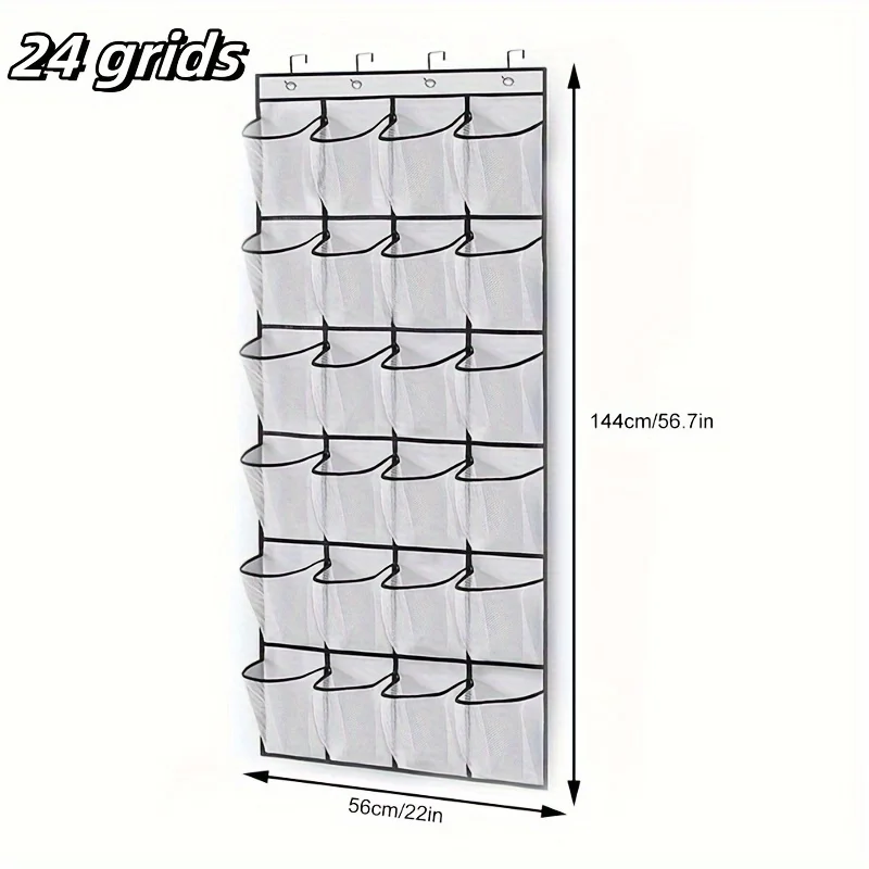 24-compartment Hanging Storage Bag Organizer,Solution For Organizing Household Items,Non-woven Breathable Mesh Window