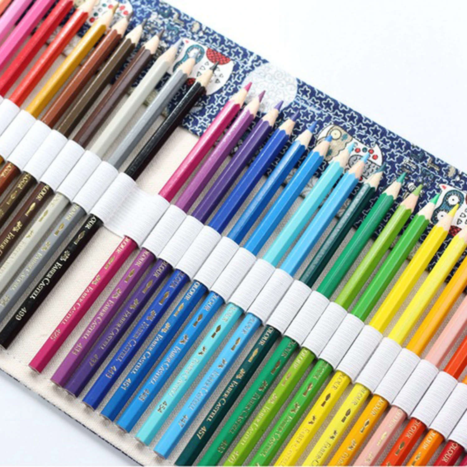 Pencil Case 12/24/36/48 Holes Kawaii Art Roll Pen Bags Cute Pencil Wrap Pouch Students Storage Stationery School Supplies