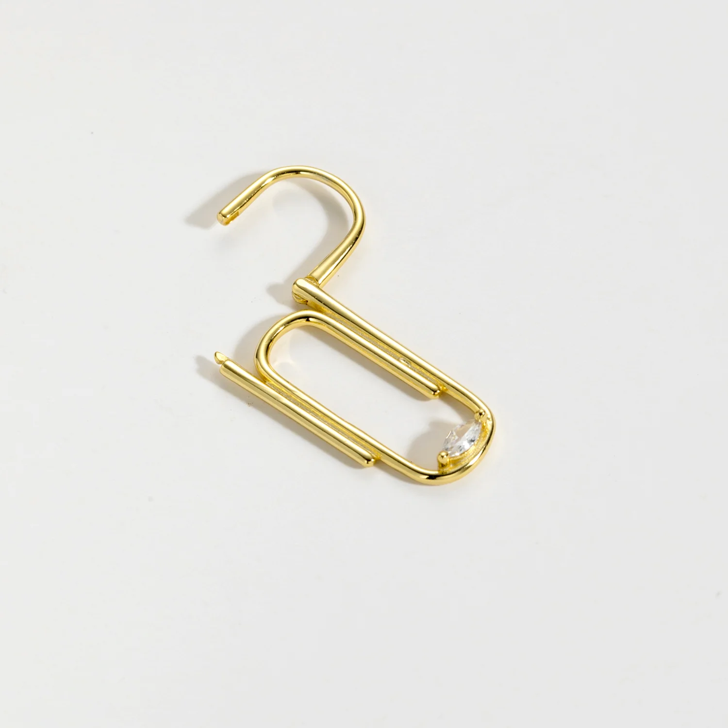 ANDYWEN 100 % 925 Sterling Silber Gold Pin Thread Hoop Clip Rock Punk Huggies Single 2023 Hochzeit Schmuck Geschenk Schlichter Ohrring – Detail 3