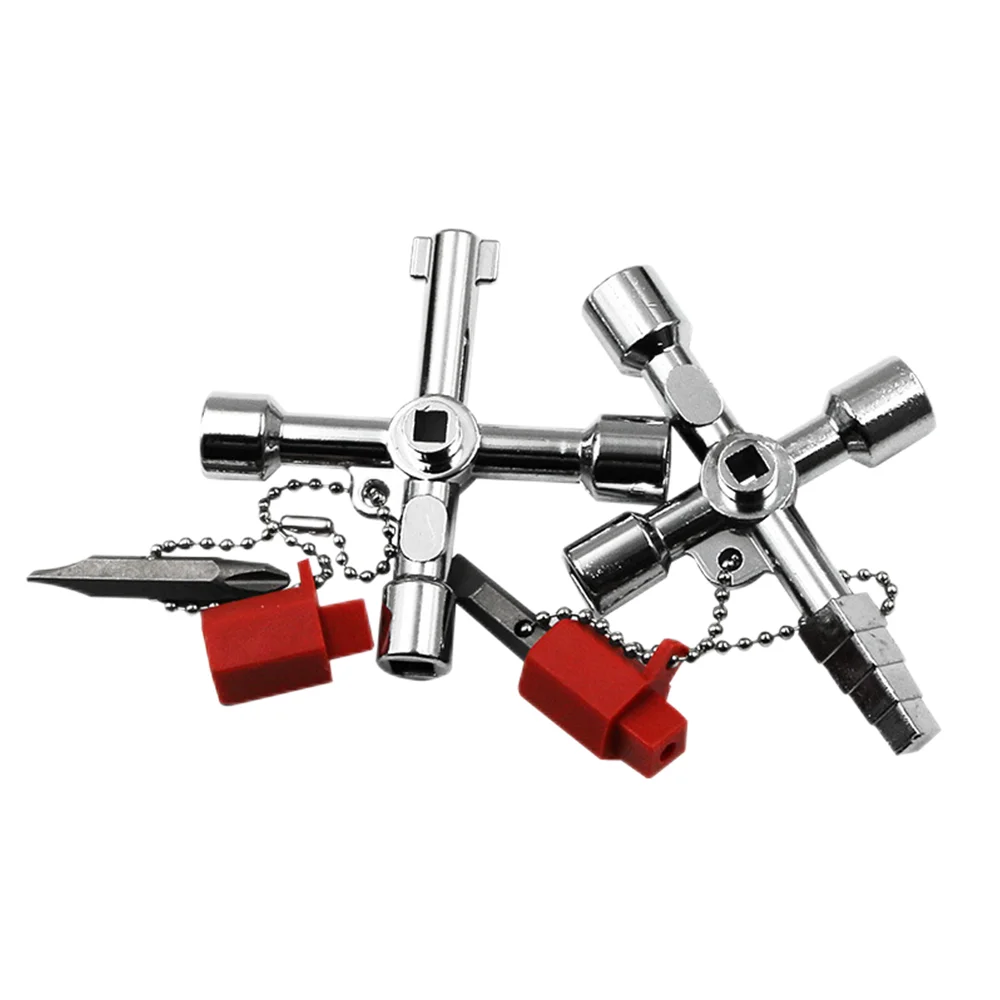 Multi Purpose Tool Electric Cabinet Car Elevator Cross Key Wrench Water Meter Valve Key Internal Triangle Wrench Portable