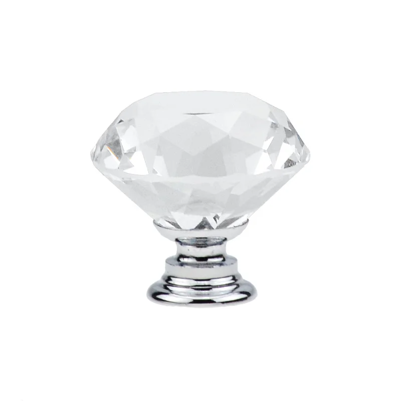 Diamond Shape Crystal Cabinet Pulls 10Pcs/Set 30mm Cupboard Drawer knob Kitchen Cabinet Door Wardrobe Handles Furniture Hardware