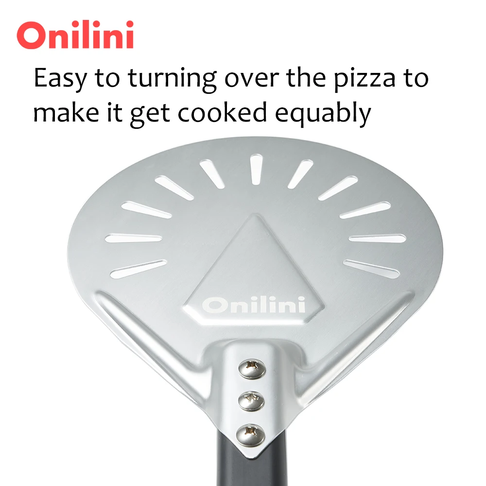 Onilini Anodized Pizza Peel Long Handle Set Almuinum Alloy Pizzas Shovel Commerical Use Pizza Paddle Oven Accessories