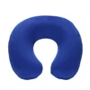 Travel Office Headrest U-shaped Inflatable Short Plush Cover + PVC Inflatable Pillow Pillow Support Cushion Neck Pillow 9 Colors 5