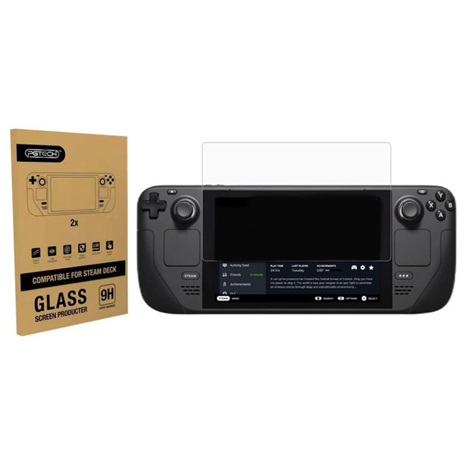2 Pezzi Di Vetro Temperato Per Console Di Gioco Valve Steam Deck Pellicola 9H Per Accessori Per Schermi Steam Deck Vetro Antigraffio 0.33Mm