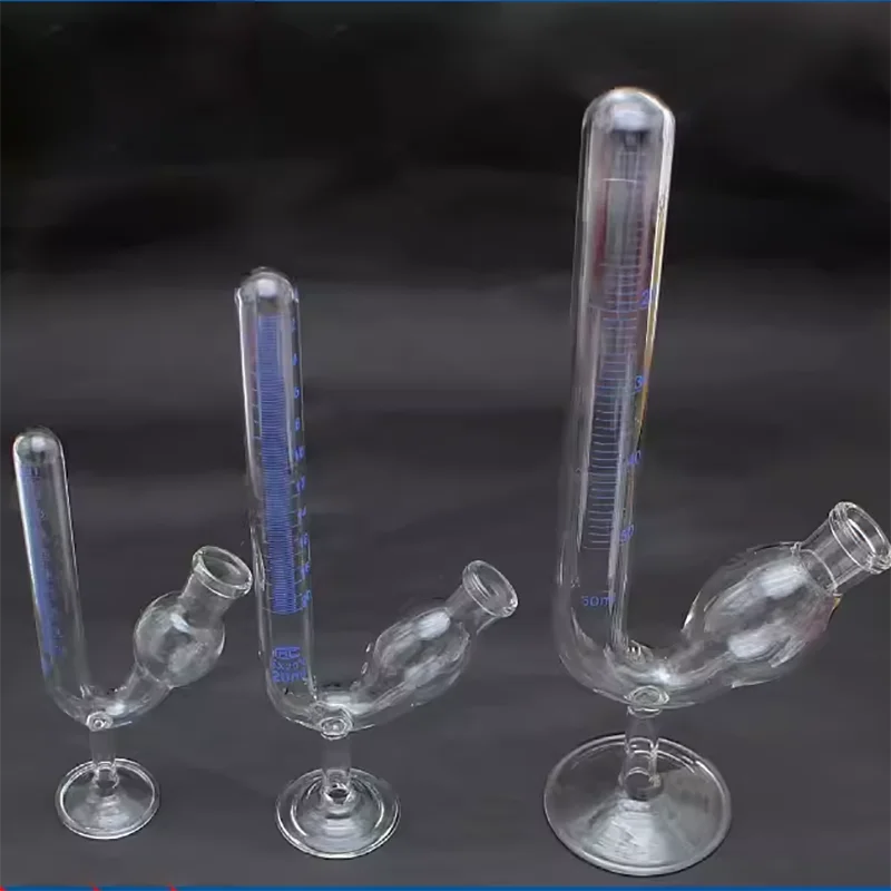 유리 시트 발효 튜브, 투명 체중계 실험실 발효 튜브, 기본 실험실 가스 생산, 새 cu, 10ml, 20ml, 50ml