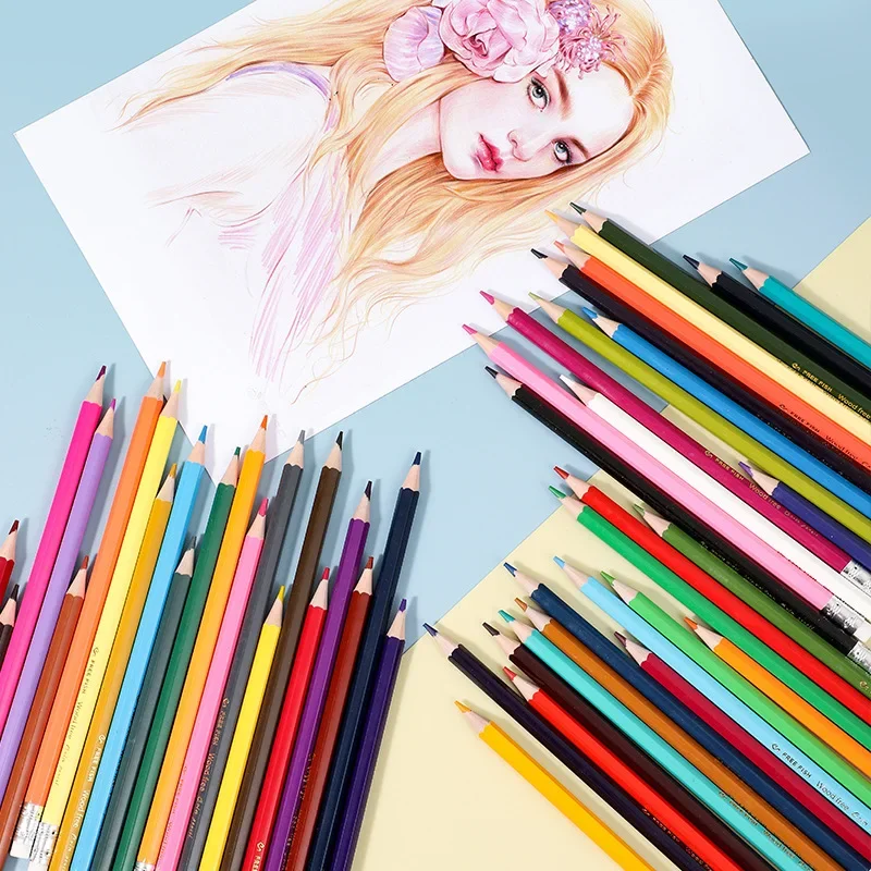Color Pencils 12/24/48 Sets Erasable Oil-based Painting Sketching Student Supplies