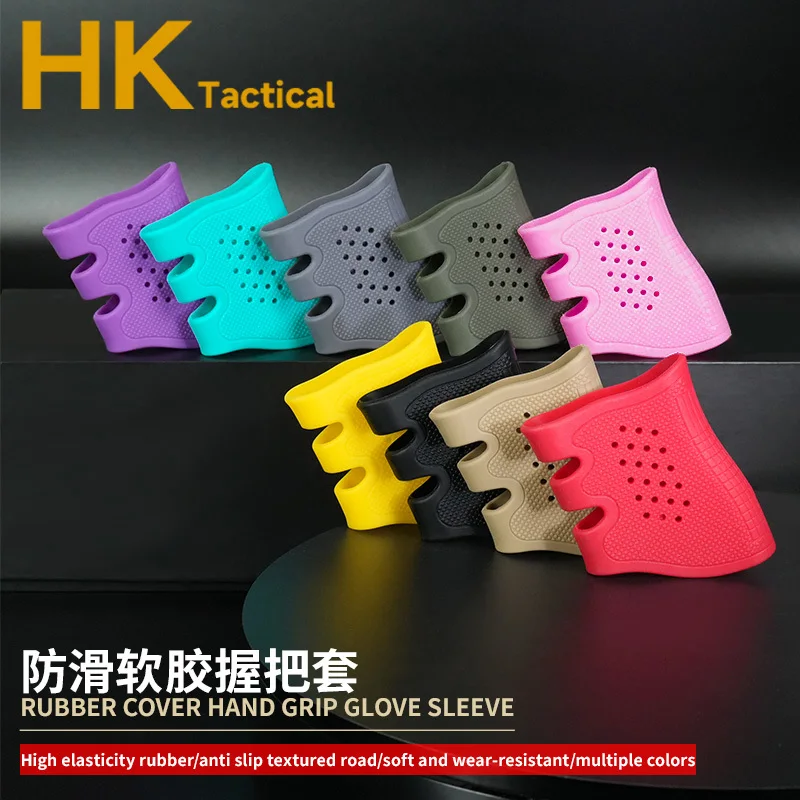 Tactical Handgun Rubber Anti Slip Grip Cover Anti-slip Breathable Glove Protective for AR15 HK416 G17 G19 G22 Hunting Weapon handgun grip cover