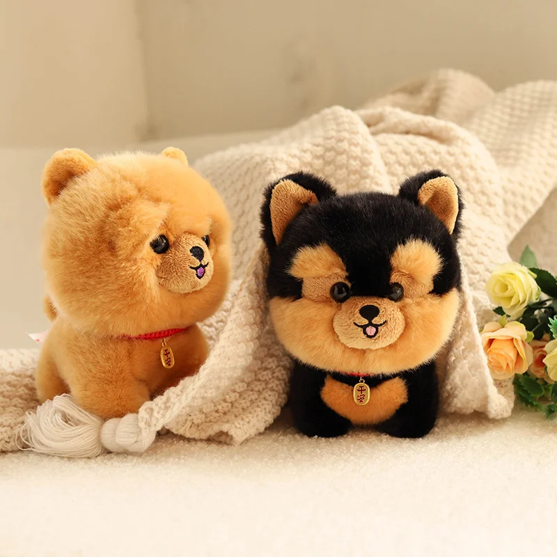 Kawaii Dog Puppy Toy Realistic Stuffed Husky/Corgi/chow chow/Akita Baby Doll Soft Cuddly Baby Accompany Toy Lovely Gift For Kids