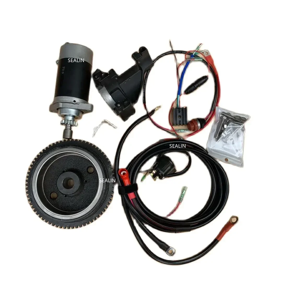 

OUTBOARD MOTOR STARTER MOTOR FLYWHEEL CHARGE COIL SWITCH RELAY ELECTRIC START KIT FOR YAMAHA PARSUN HIDEA 4 STROKE 9.9HP 12HP