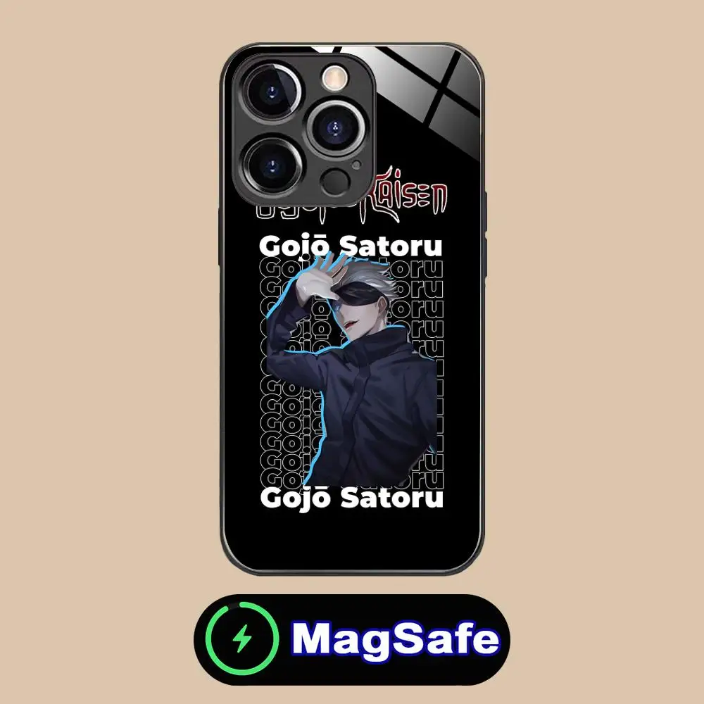 Jujutsu Kaisen Satoru Gojo Luxury Phone Case with MagSafe Glass Cover