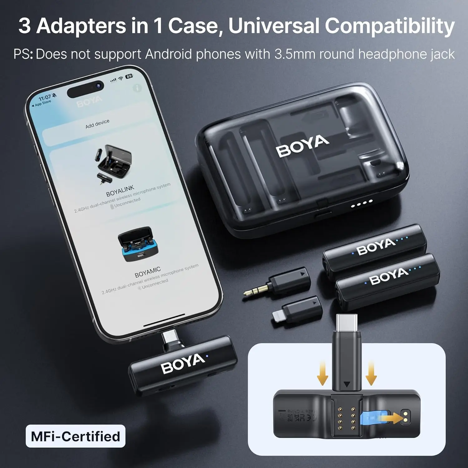 Wireless Lavalier Microphone Lavalier Microphone Wireless Microphone BOYA Wireless Lavalier Mic for Devices