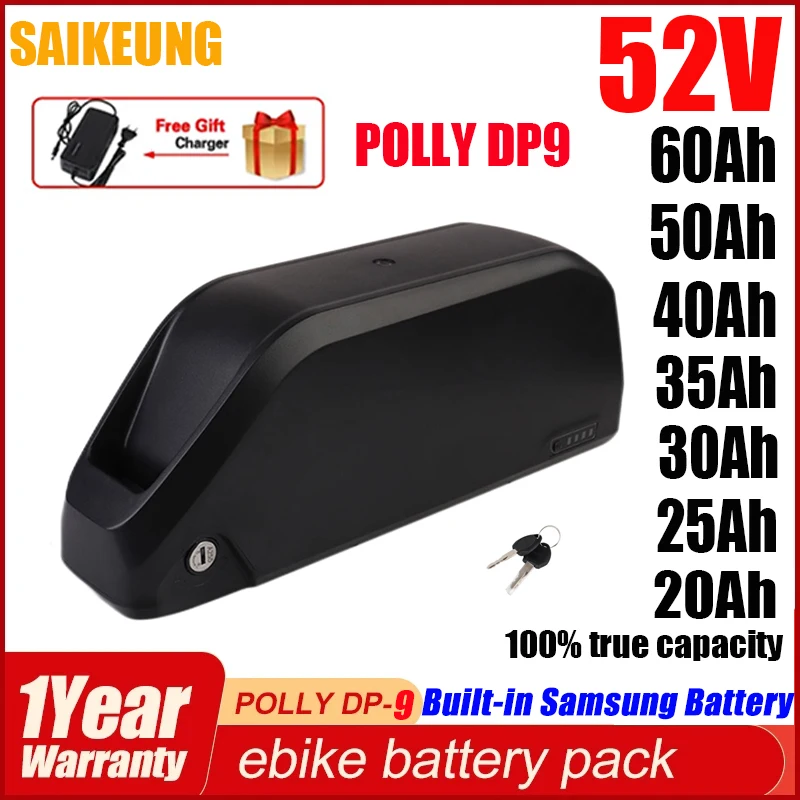 

52v 60ah Polly DP-9 Hailong Max 36V Rechargeable 48V Electric Bike 2000w 3000w 20ah 25 30ah 35 40ah 50ah Scooter Lithium Battery