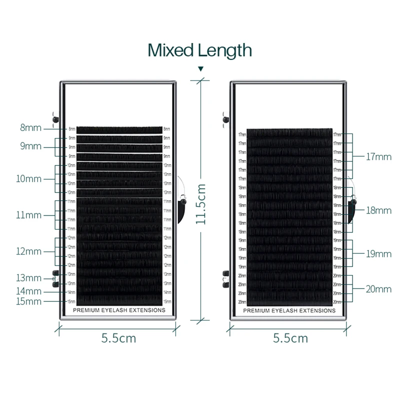 High Adhesion Professional Eyelash Extensions - 20 Rows